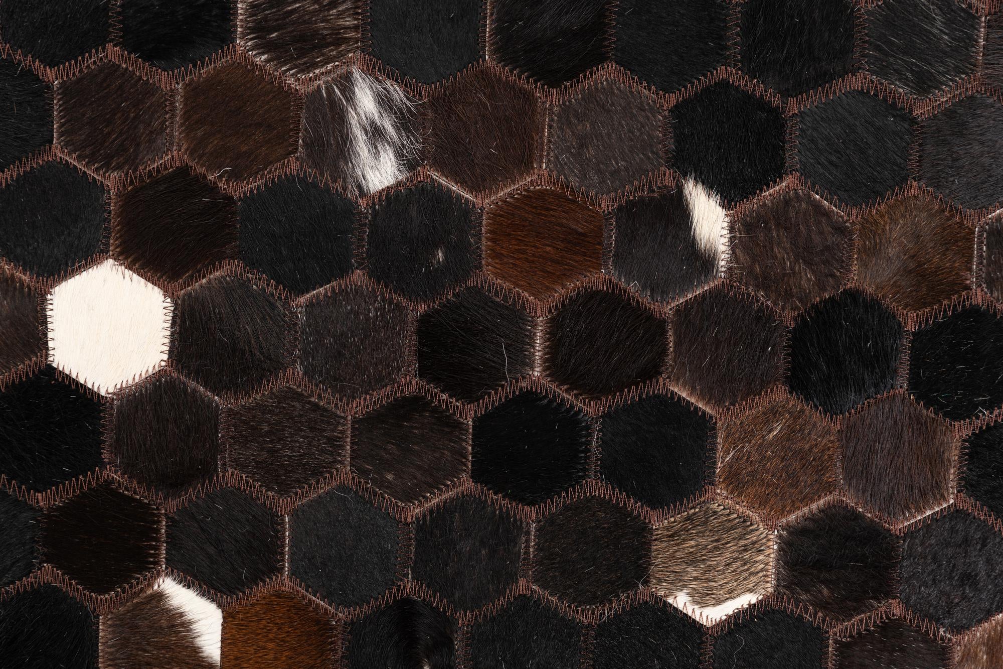 5' x 8' 2 Cowhide Leather Rug