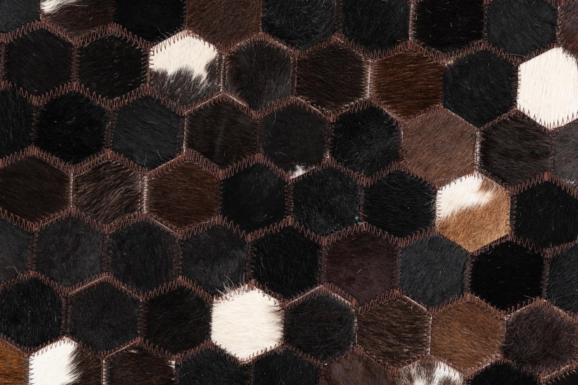5' x 8' 2 Cowhide Leather Rug