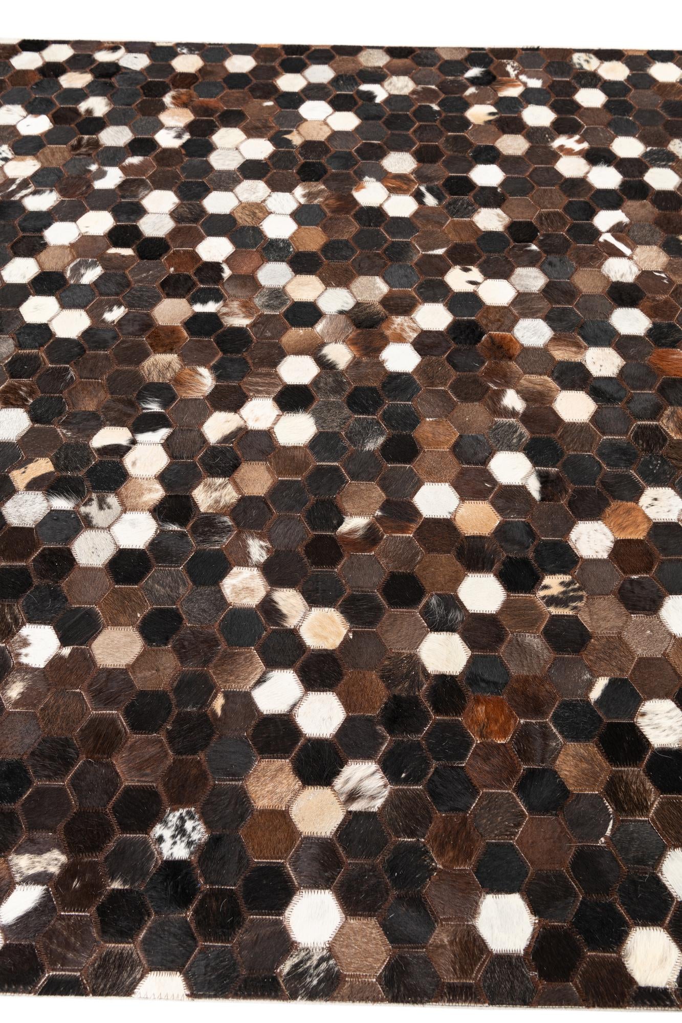 5' x 7' 10 Cowhide Leather Rug