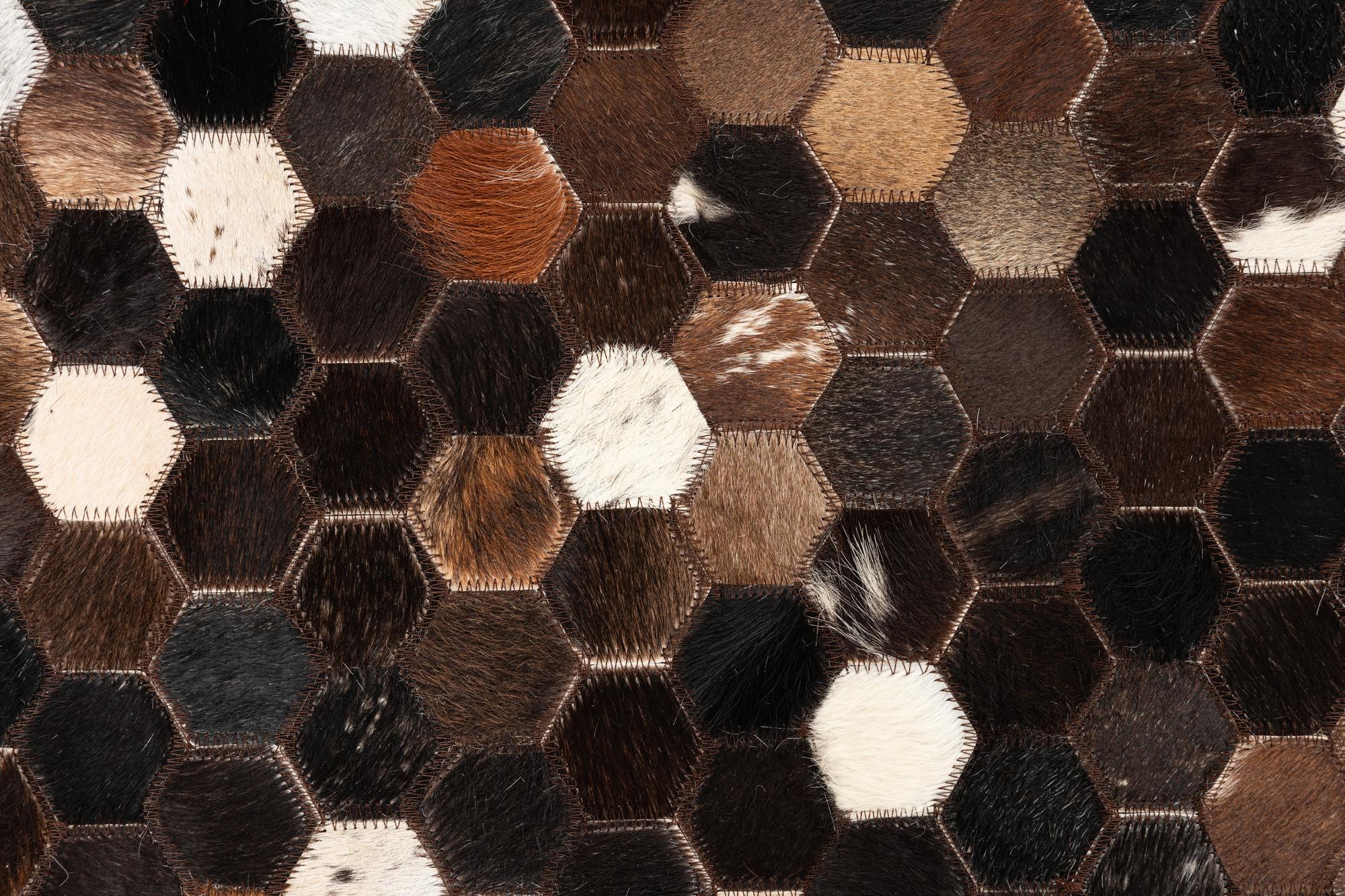 5' x 7' 10 Cowhide Leather Rug