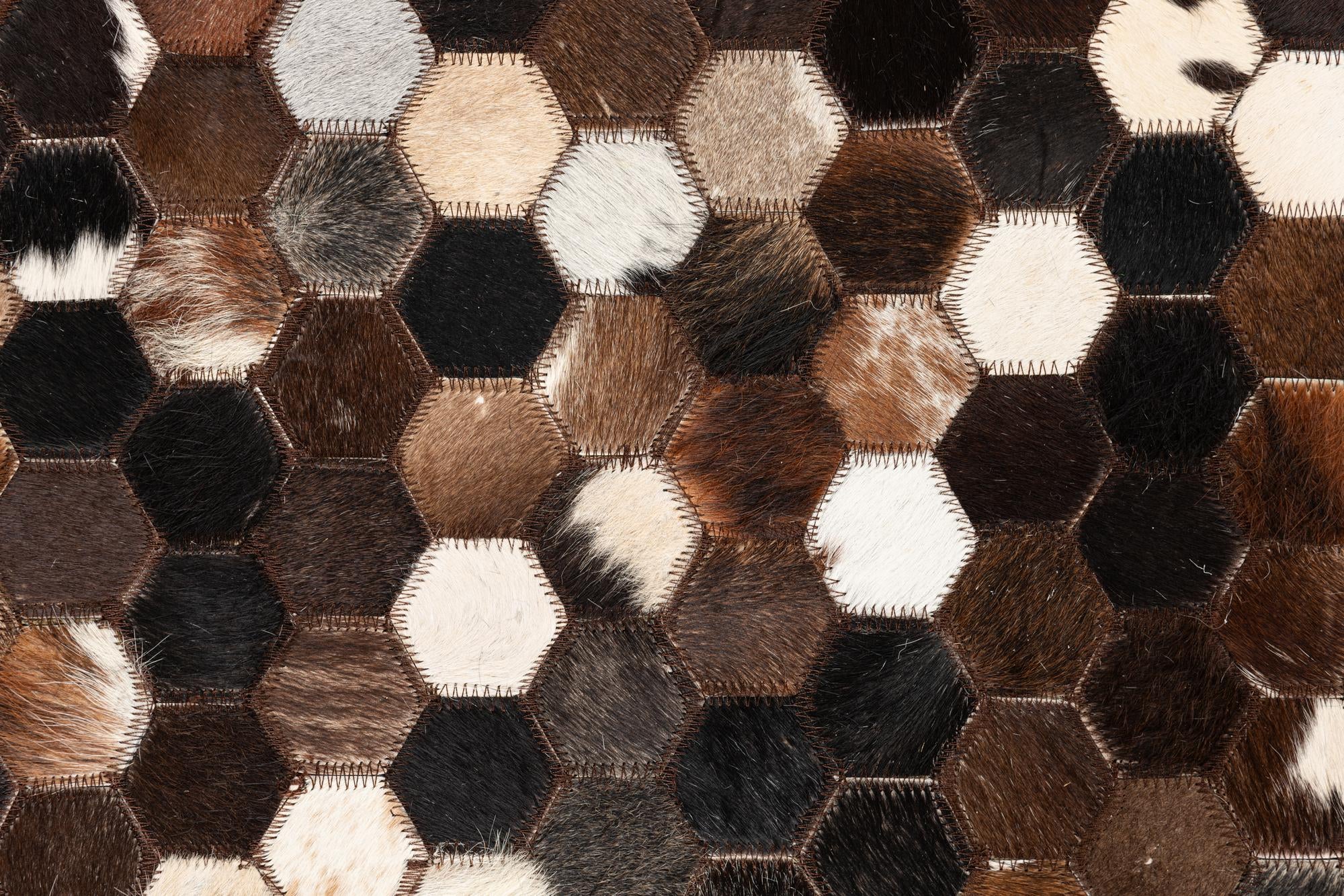 5' x 7' 10 Cowhide Leather Rug