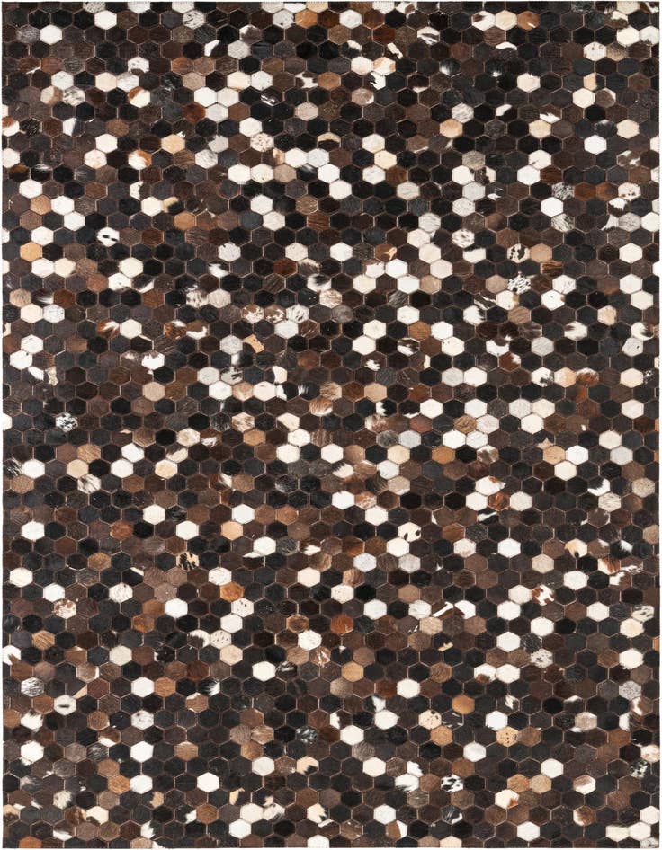 Detail image of 5' x 7' 10 Cowhide Leather Rug
