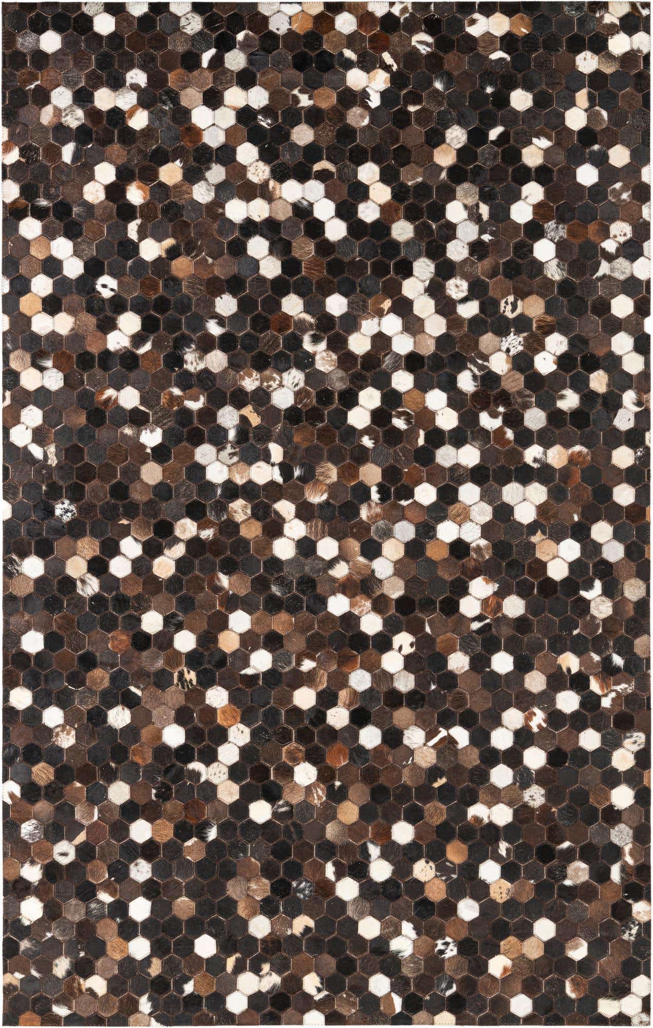 5' x 7' 10 Cowhide Leather Rug