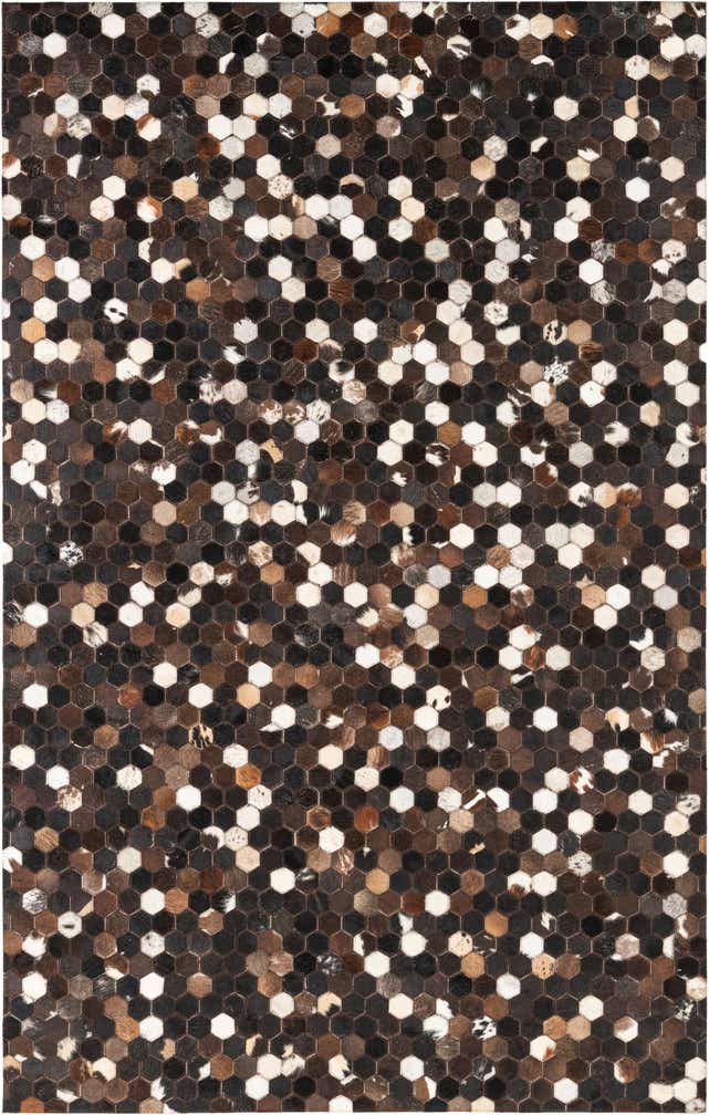 5' x 7' 10 Cowhide Leather Rug