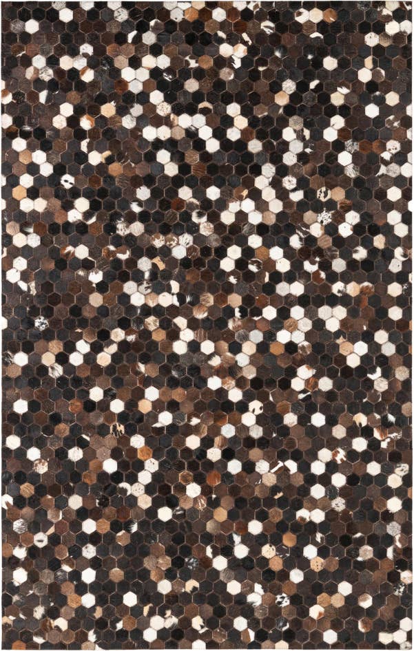 Detail image of 5' x 7' 10 Cowhide Leather Rug