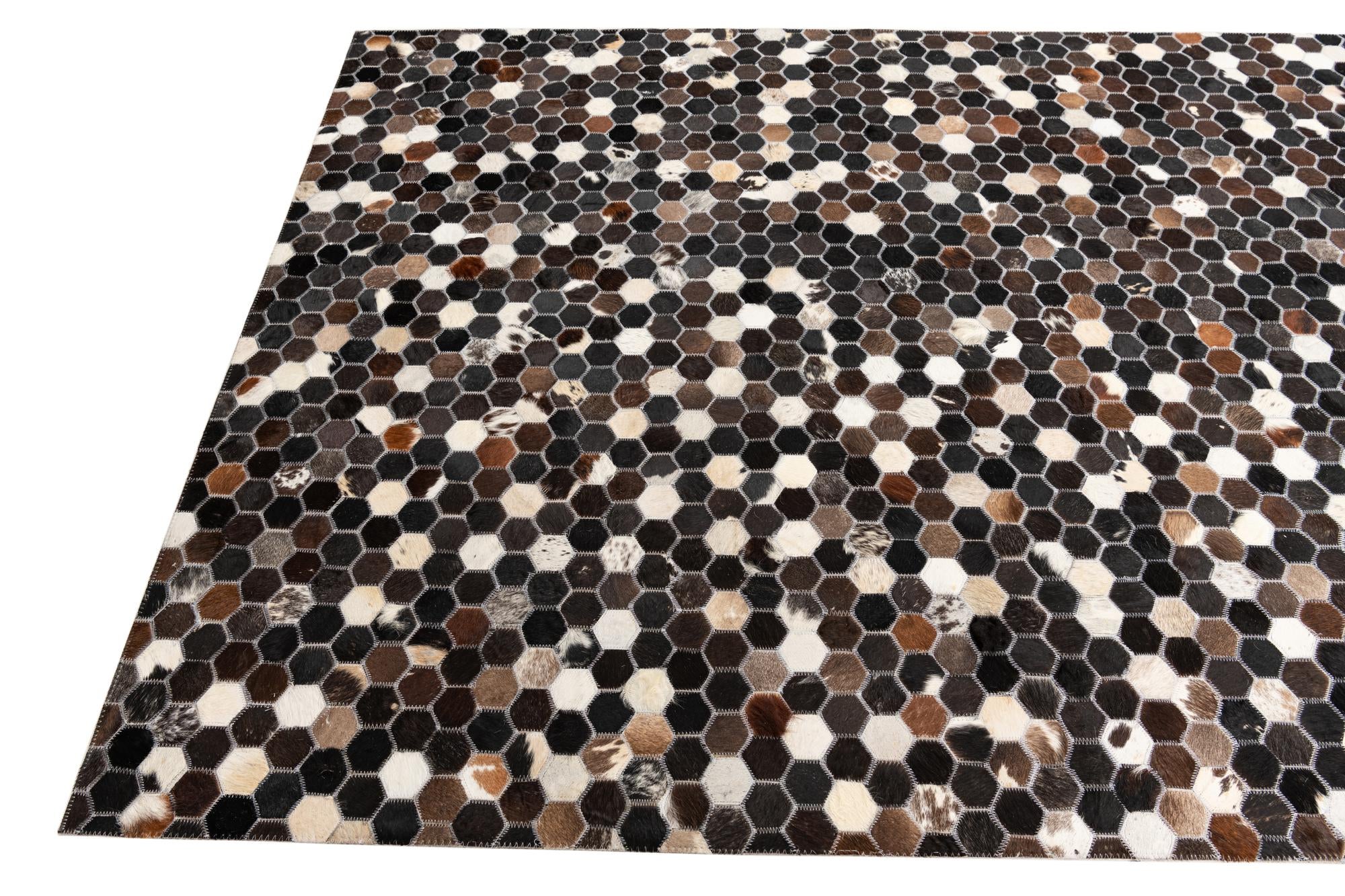 5' x 8' Cowhide Leather Rug