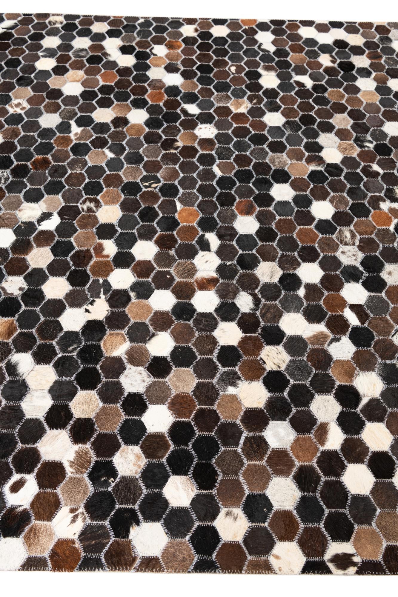 5' x 8' Cowhide Leather Rug