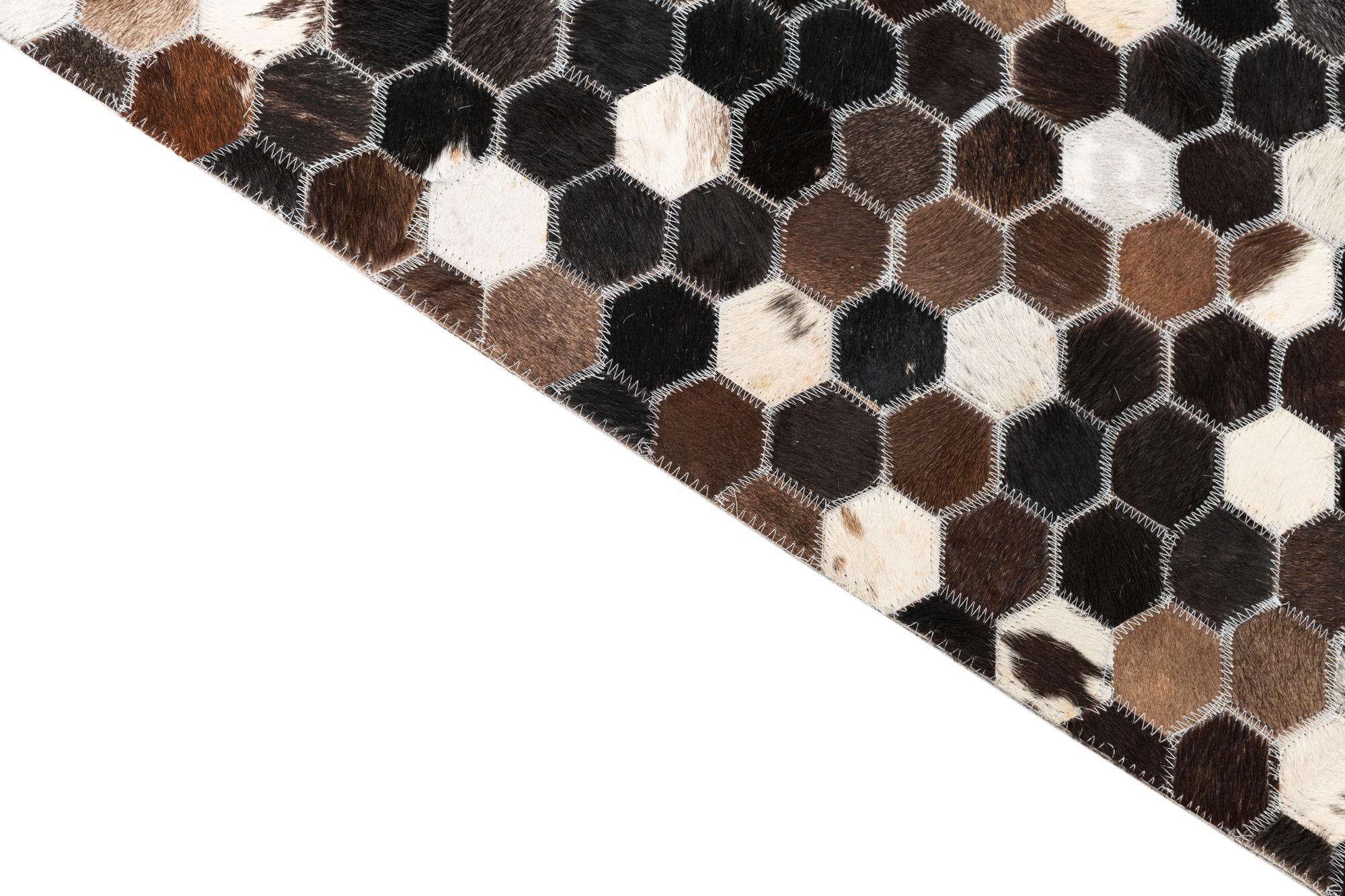5' x 8' Cowhide Leather Rug