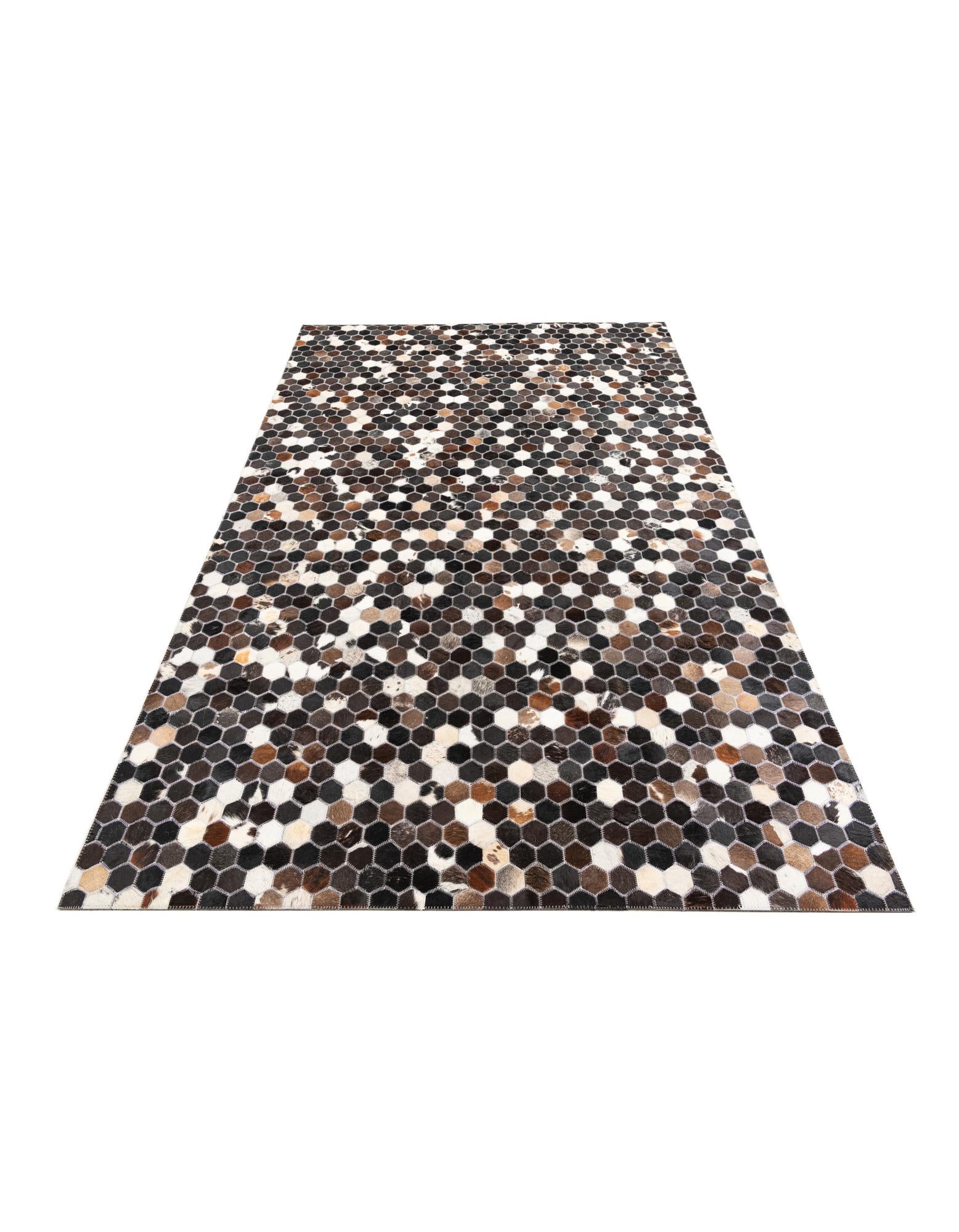 5' x 7' 9 Cowhide Leather Rug