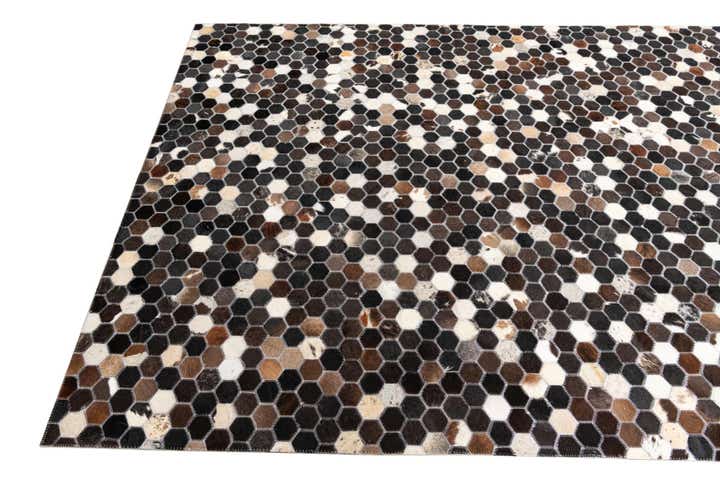 5' x 7' 9 Cowhide Leather Rug