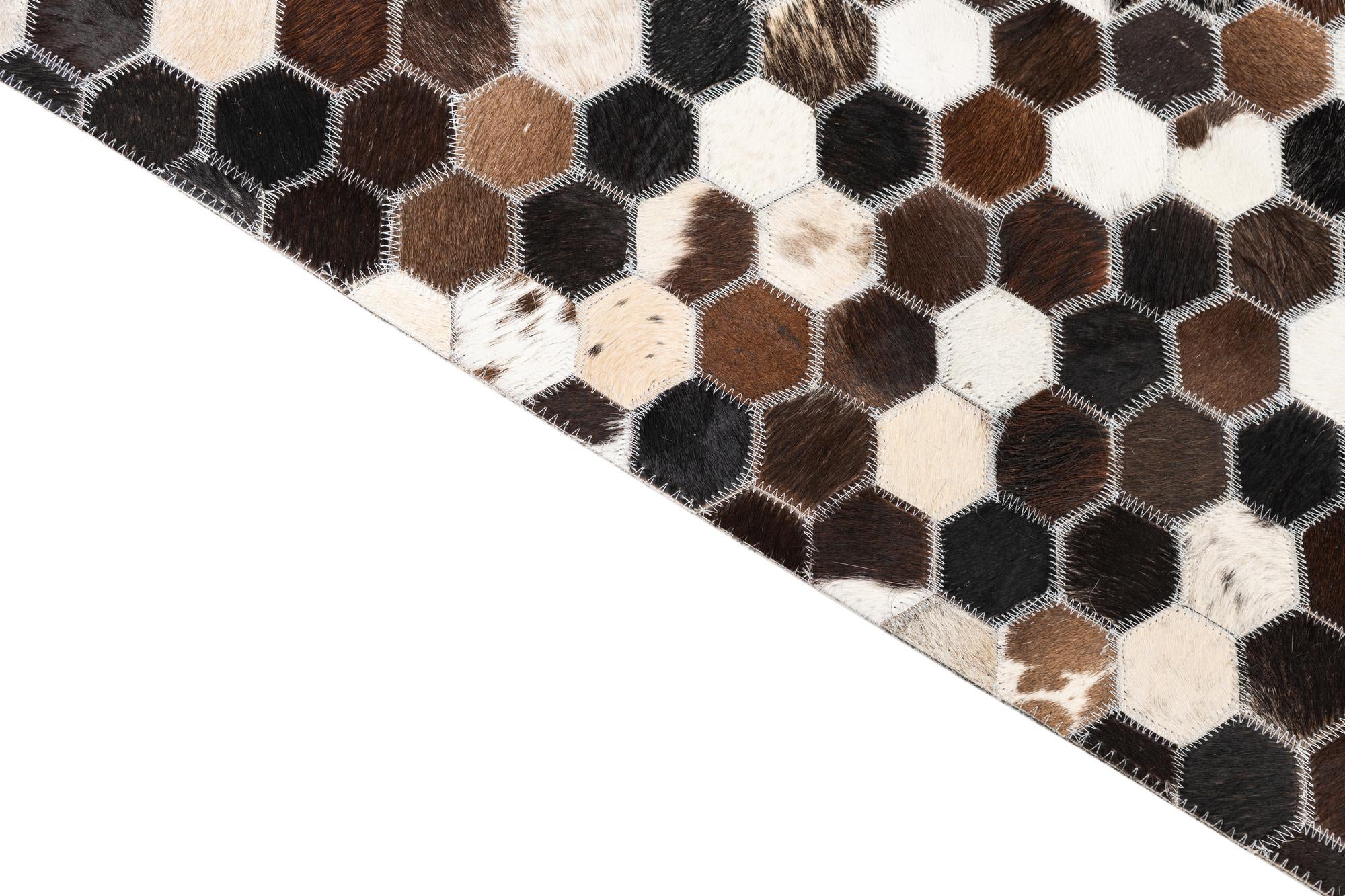 5' x 7' 9 Cowhide Leather Rug