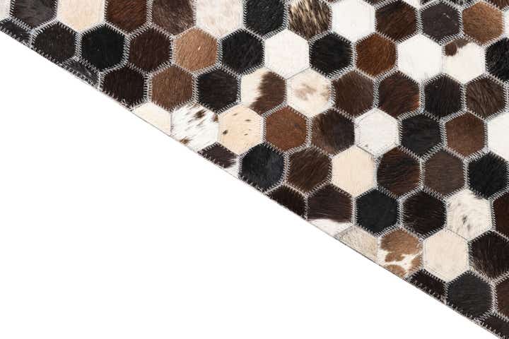 5' x 7' 9 Cowhide Leather Rug