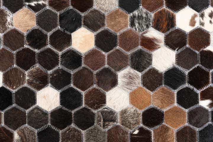 5' x 7' 9 Cowhide Leather Rug
