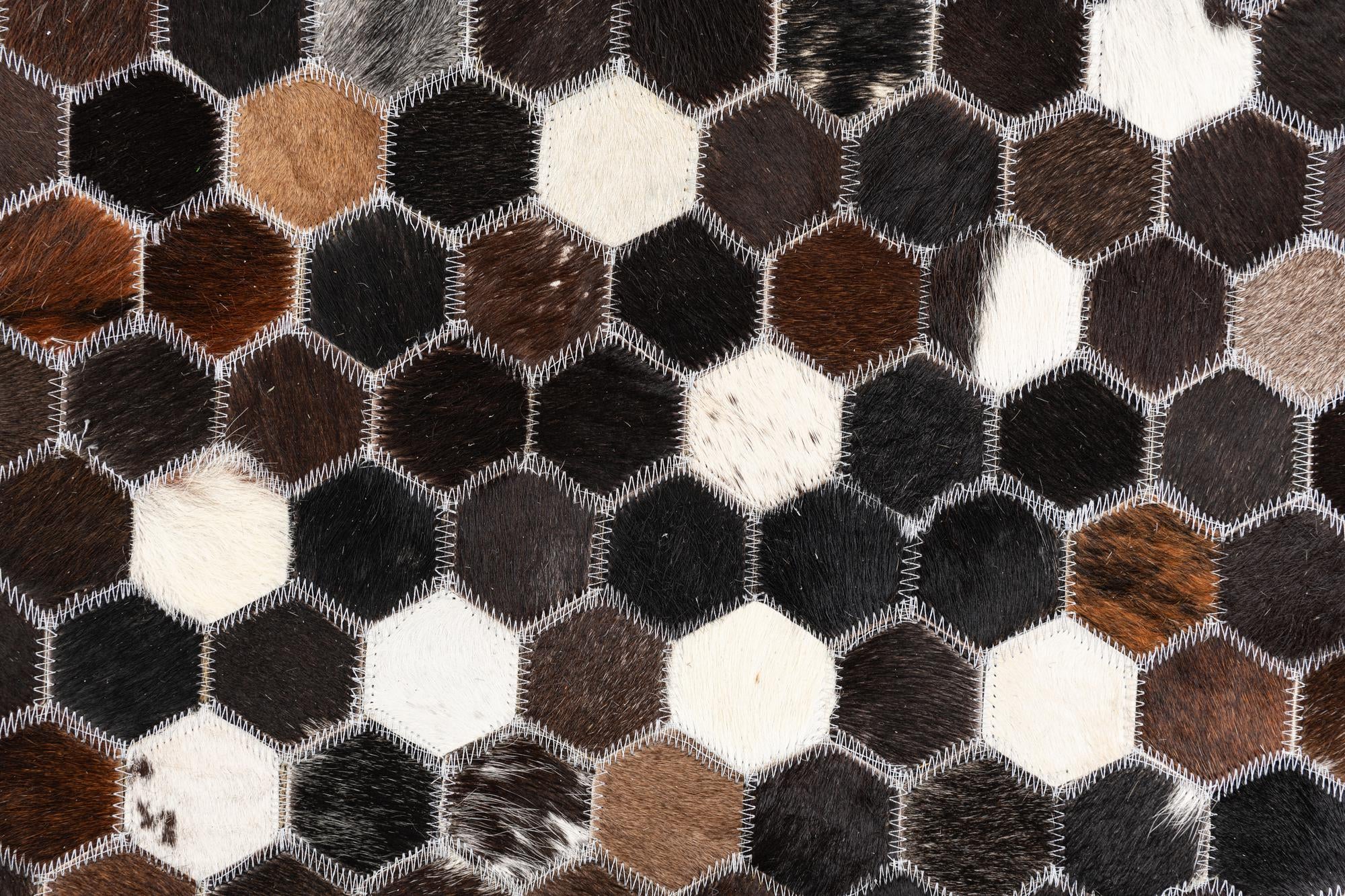 5' x 7' 9 Cowhide Leather Rug