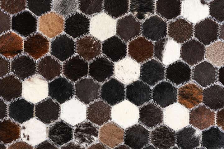 5' x 7' 9 Cowhide Leather Rug