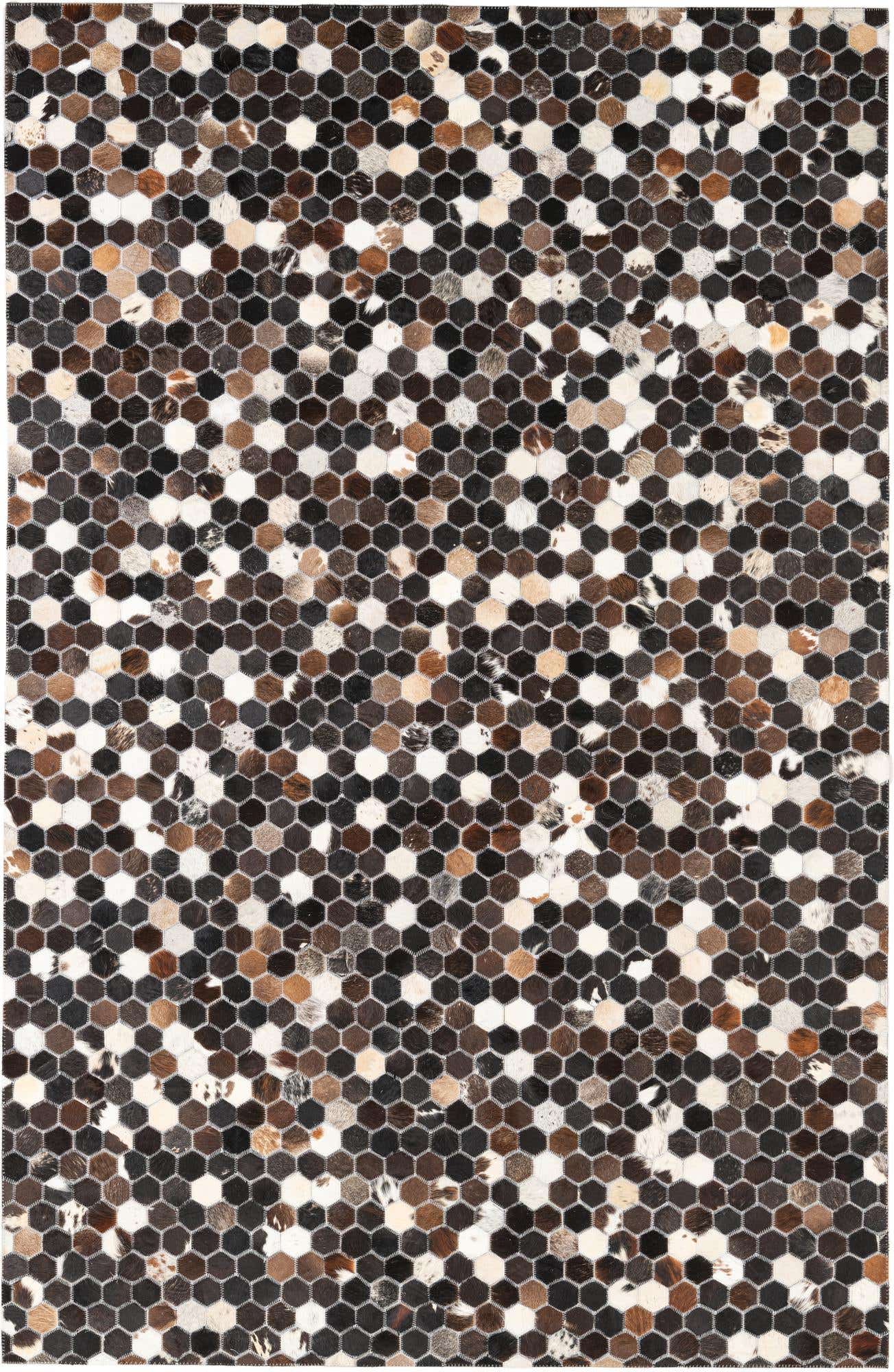 5' x 7' 9 Cowhide Leather Rug