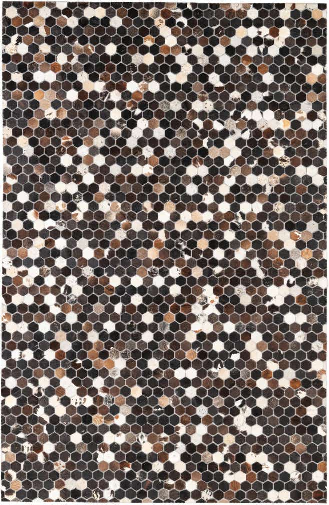 5' x 7' 9 Cowhide Leather Rug