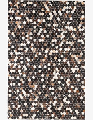 5' x 7' 9 Cowhide Leather Rug