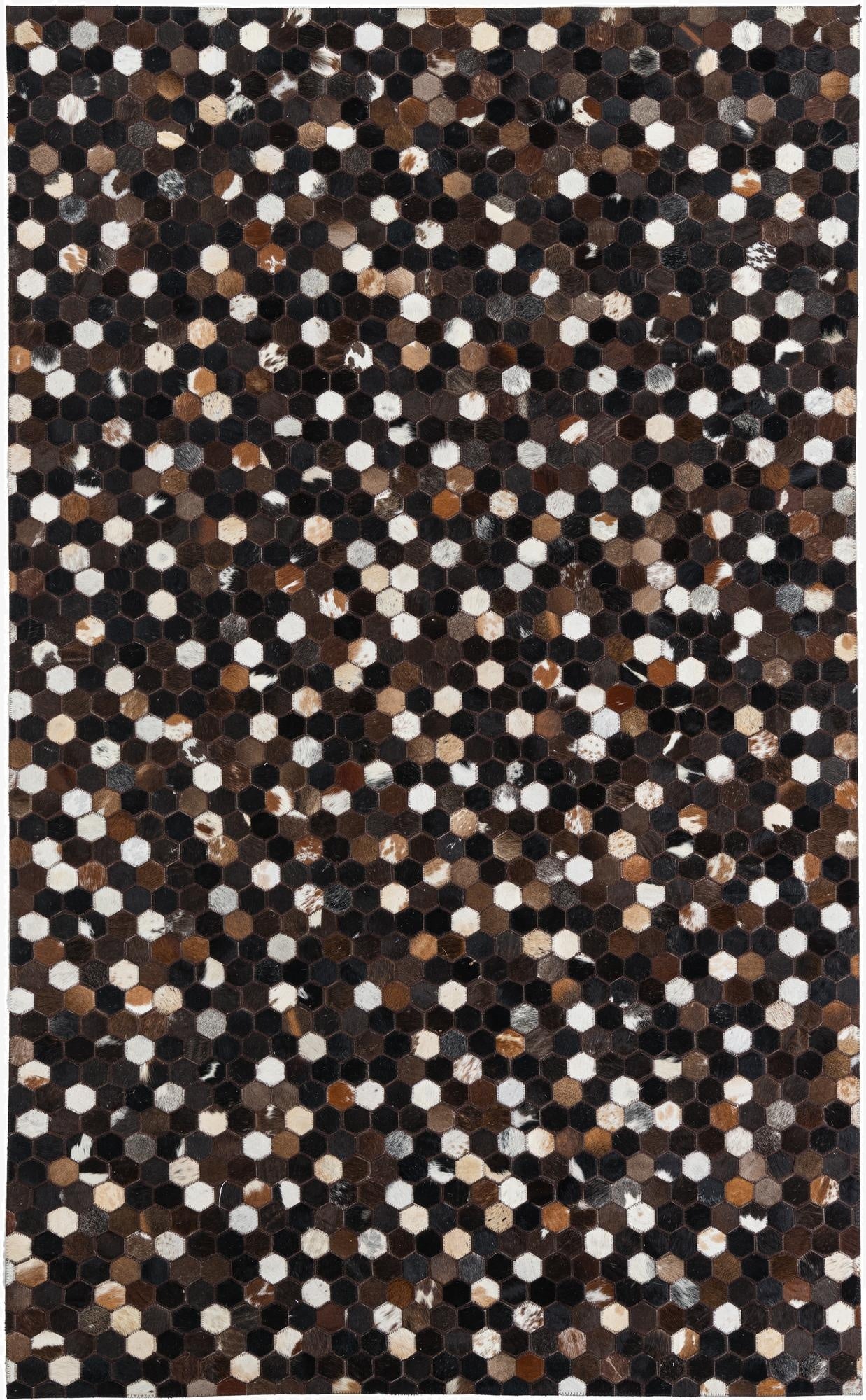 5' x 8' 1 Cowhide Leather Rug