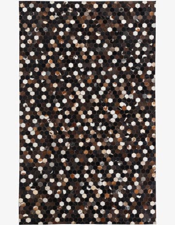 5' x 8' 1 Cowhide Leather Rug
