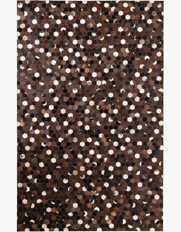 5' 1 x 8' Cowhide Leather Rug