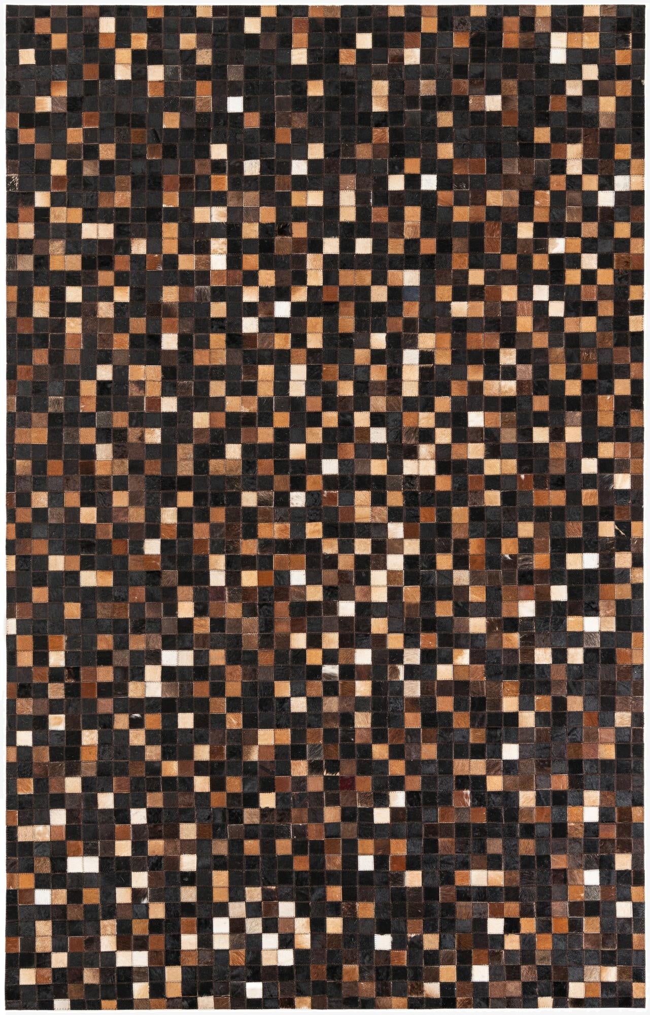5' 1 x 8' 1 Cowhide Leather Rug
