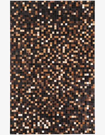 5' 1 x 8' 1 Cowhide Leather Rug