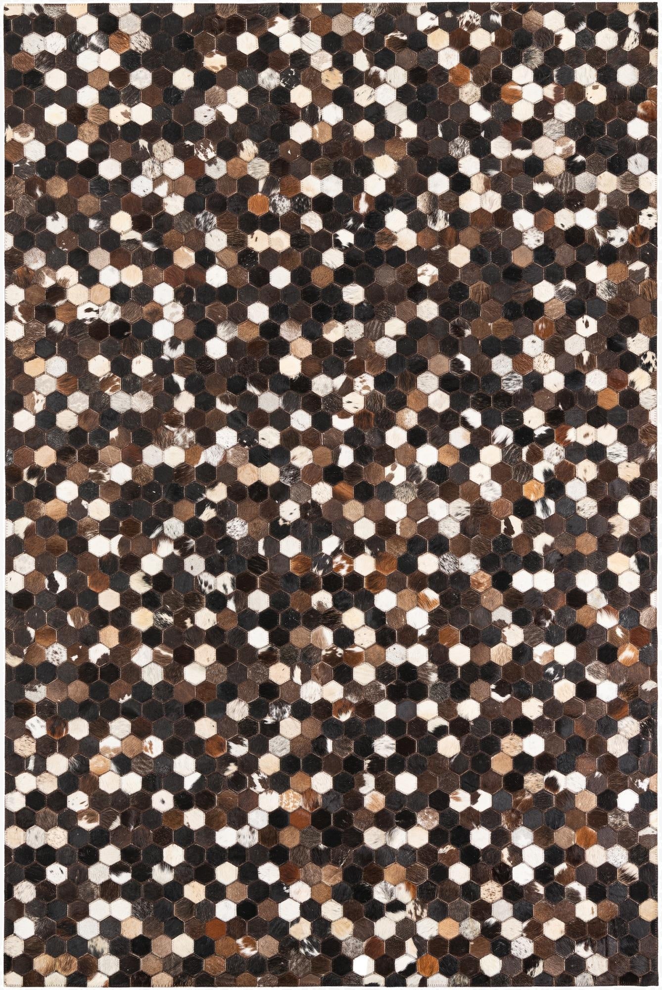 5' 2 x 7' 9 Cowhide Leather Rug