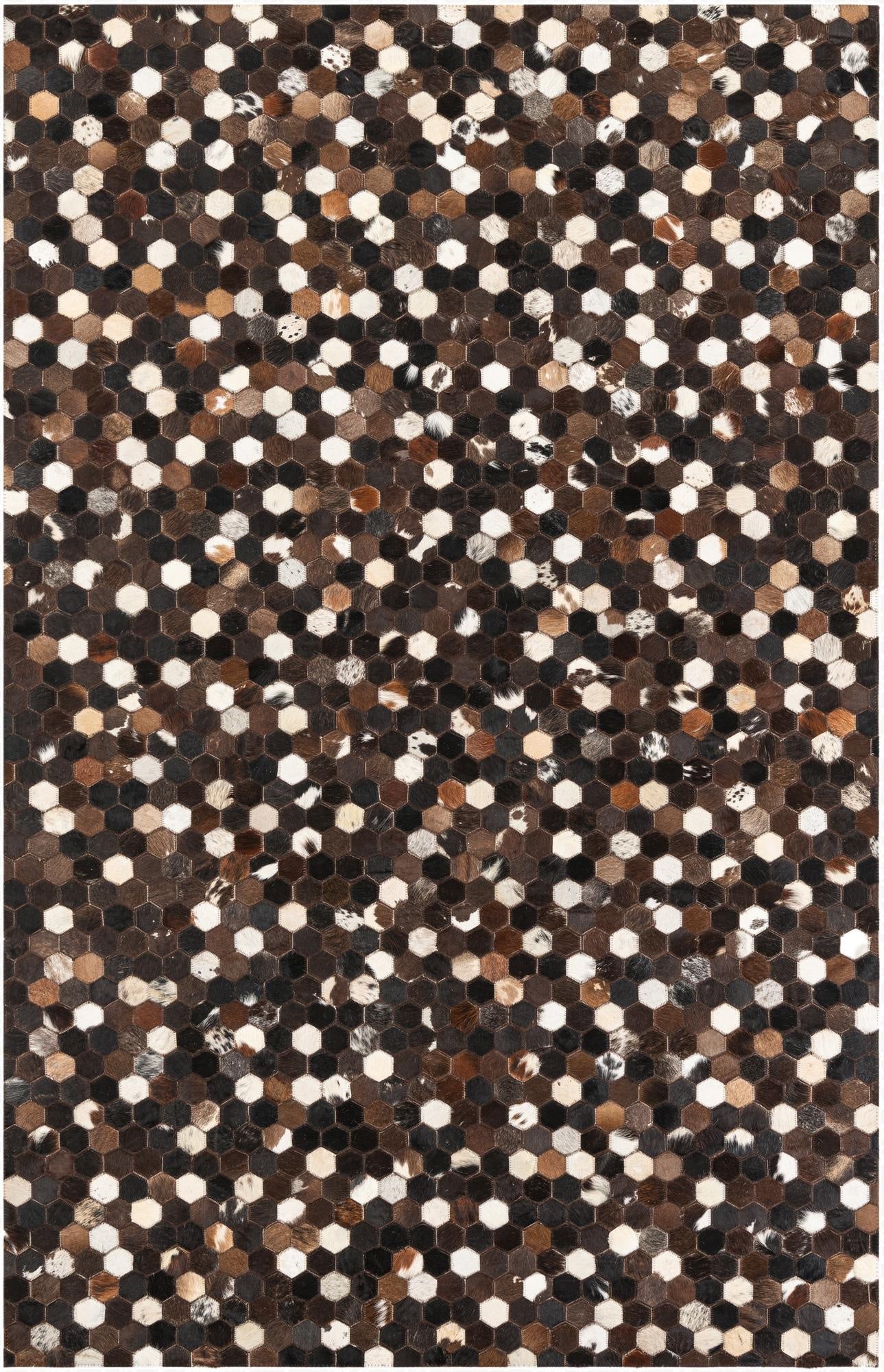 5' 1 x 8' Cowhide Leather Rug