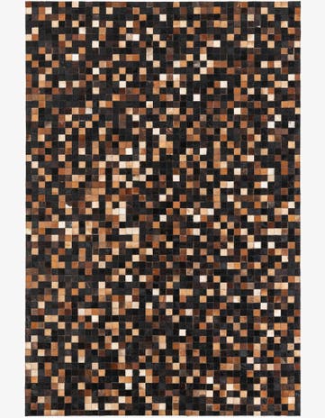 5' 2 x 7' 9 Cowhide Leather Rug