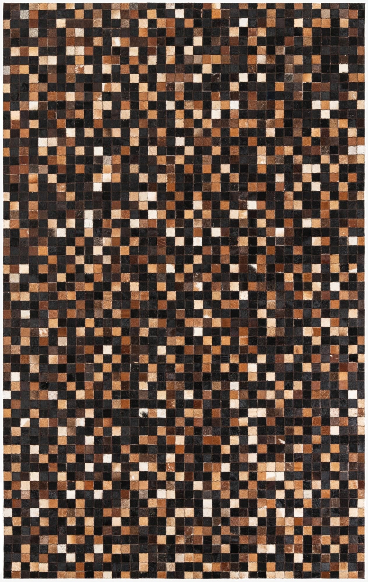 5' 1 x 8' Cowhide Leather Rug