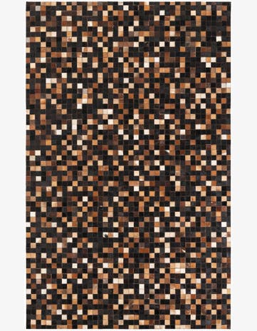 5' 1 x 8' Cowhide Leather Rug
