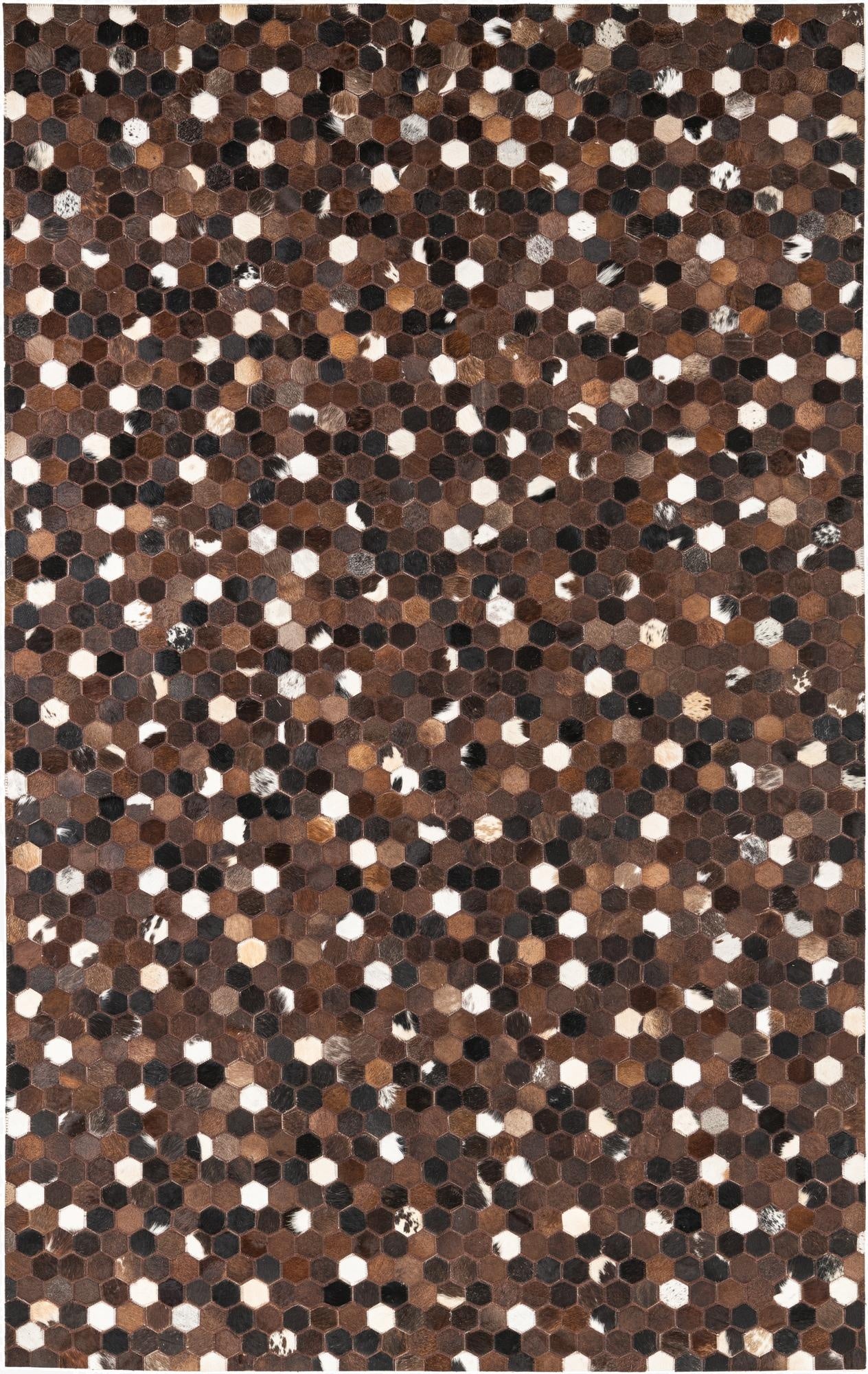 5' x 8' 2 Cowhide Leather Rug