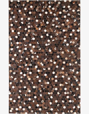5' x 8' 2 Cowhide Leather Rug