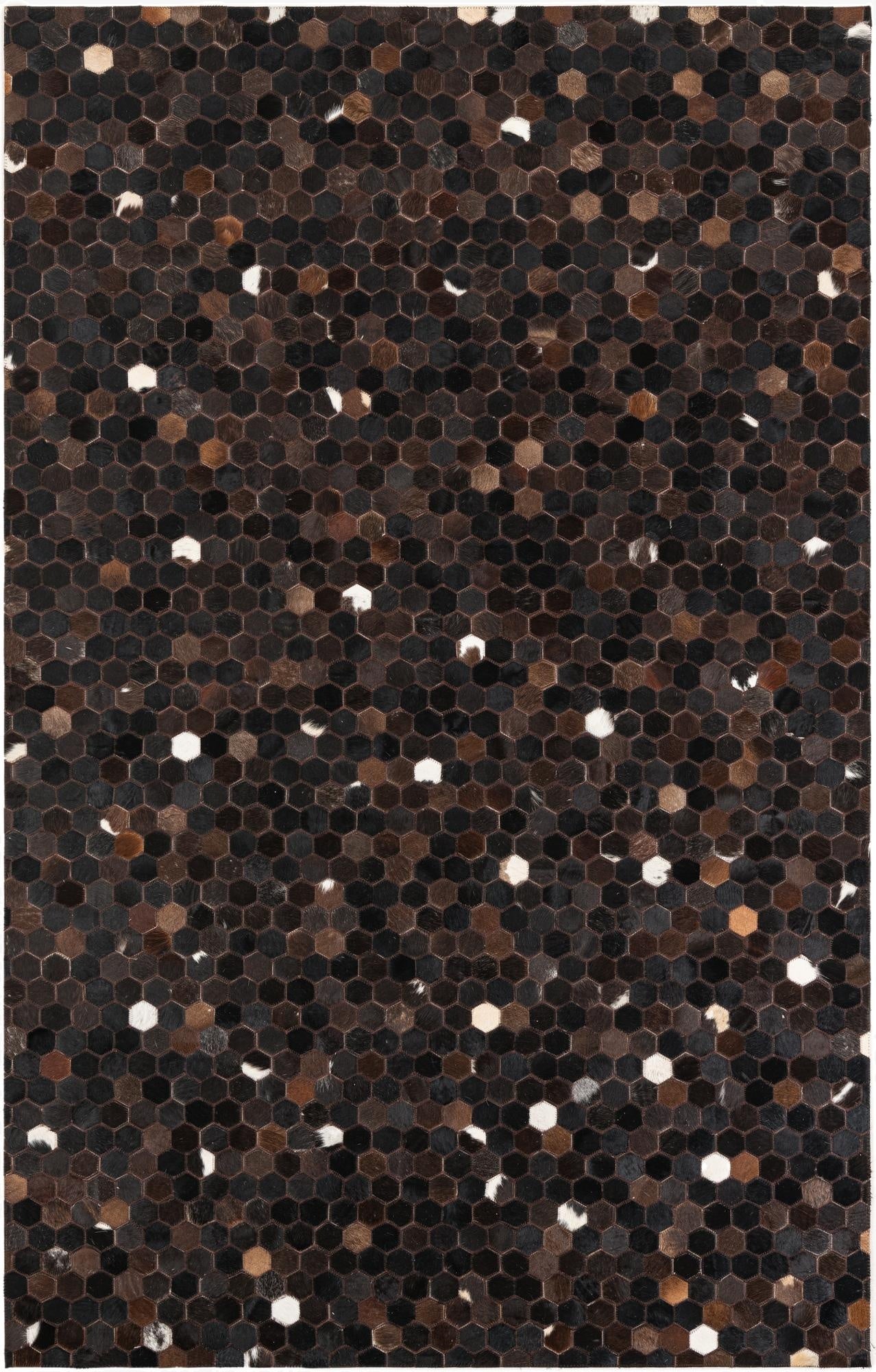 5' 1 x 8' Cowhide Leather Rug