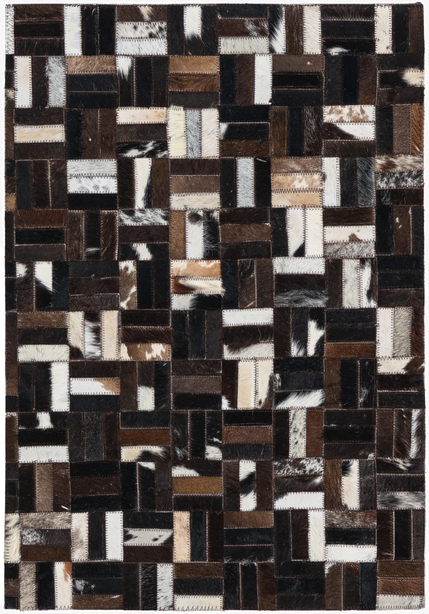 2' 1 x 3' Cowhide Leather Rug