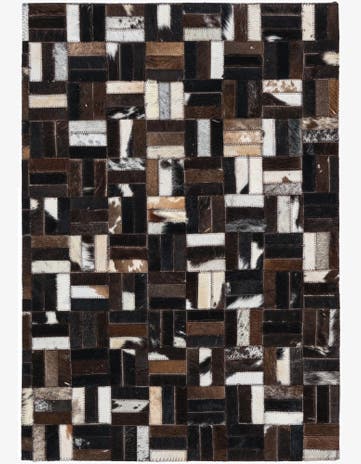 2' 1 x 3' Cowhide Leather Rug