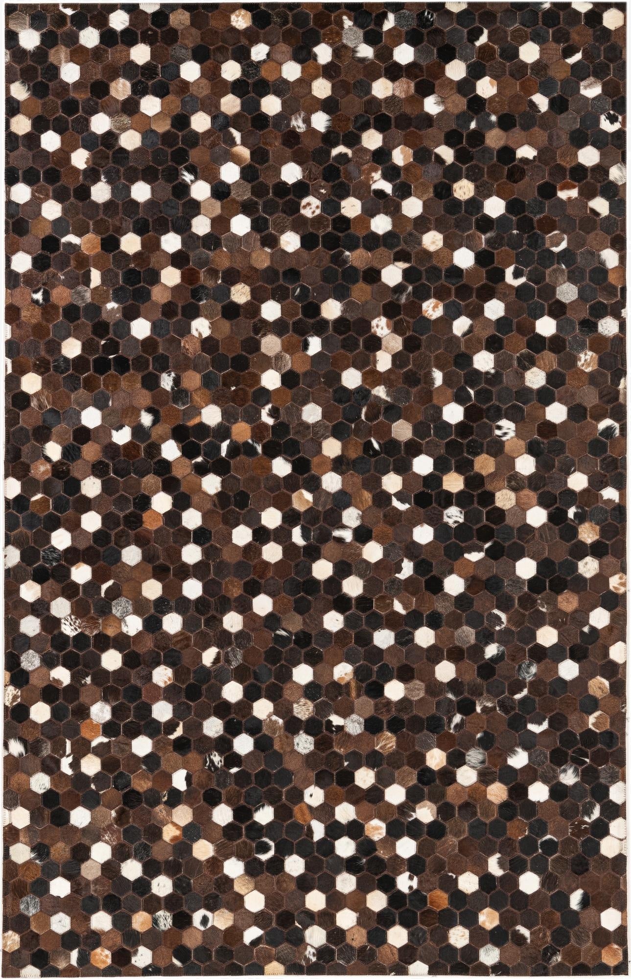 5' 1 x 8' 1 Cowhide Leather Rug