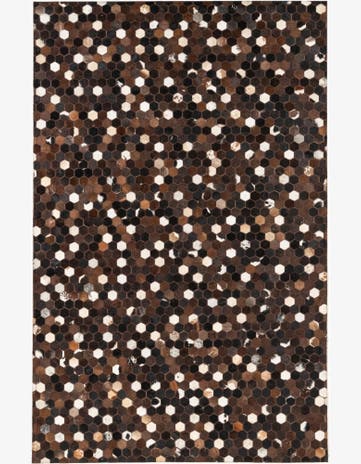 5' 1 x 8' 1 Cowhide Leather Rug