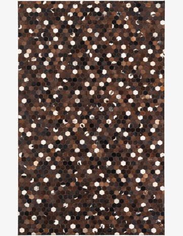 5' 1 x 8' 1 Cowhide Leather Rug