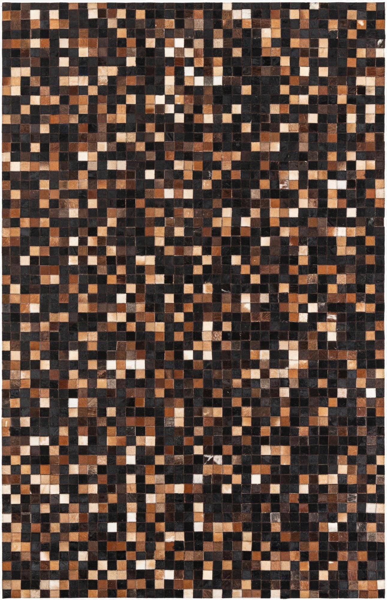 5' 1 x 7' 10 Cowhide Leather Rug