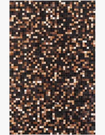 5' 1 x 7' 10 Cowhide Leather Rug