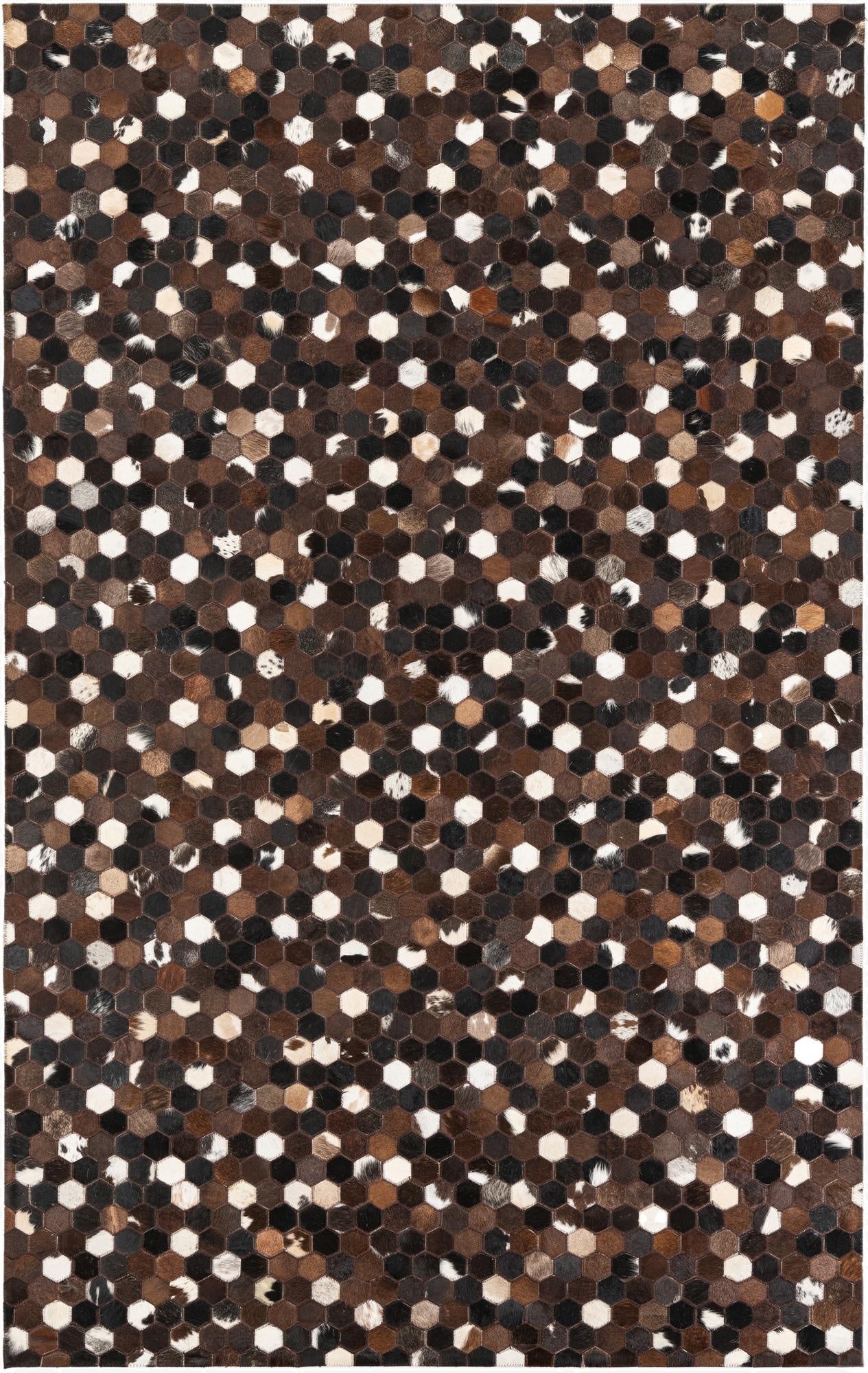 5' 1 x 8' 1 Cowhide Leather Rug