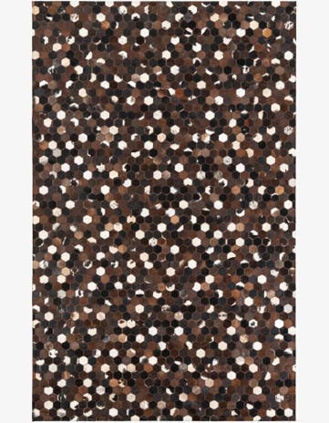 5' 1 x 8' 1 Cowhide Leather Rug