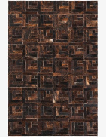 3' 8 x 5' 6 Cowhide Leather Rug
