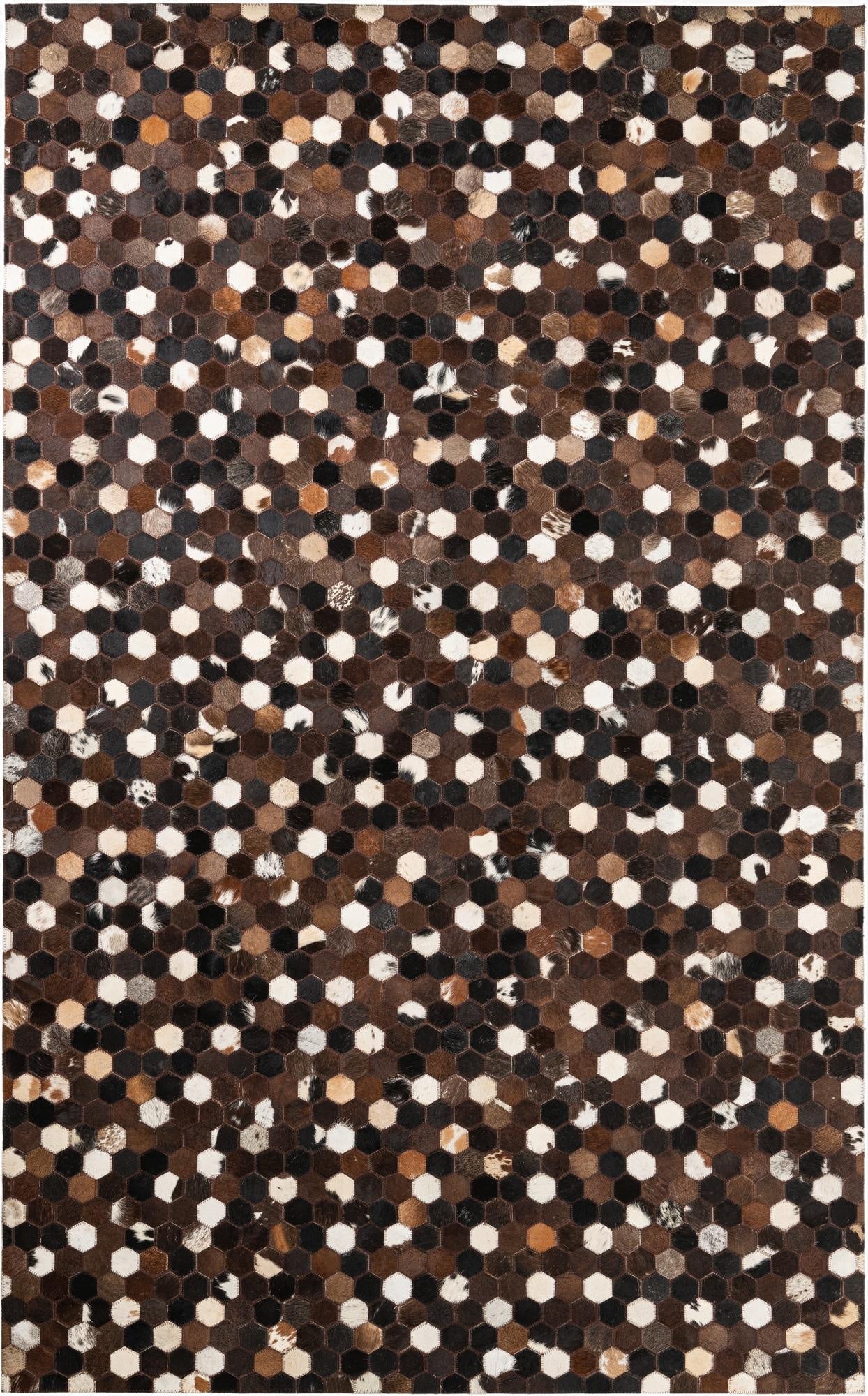 5' 1 x 8' 2 Cowhide Leather Rug