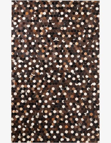 5' 1 x 8' 2 Cowhide Leather Rug