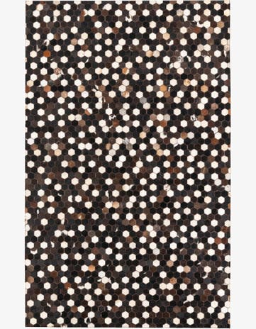5' 1 x 8' 1 Cowhide Leather Rug