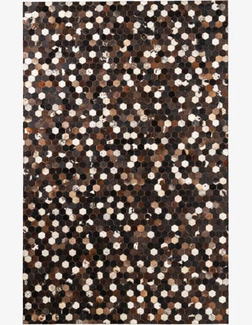 5' 1 x 8' Cowhide Leather Rug
