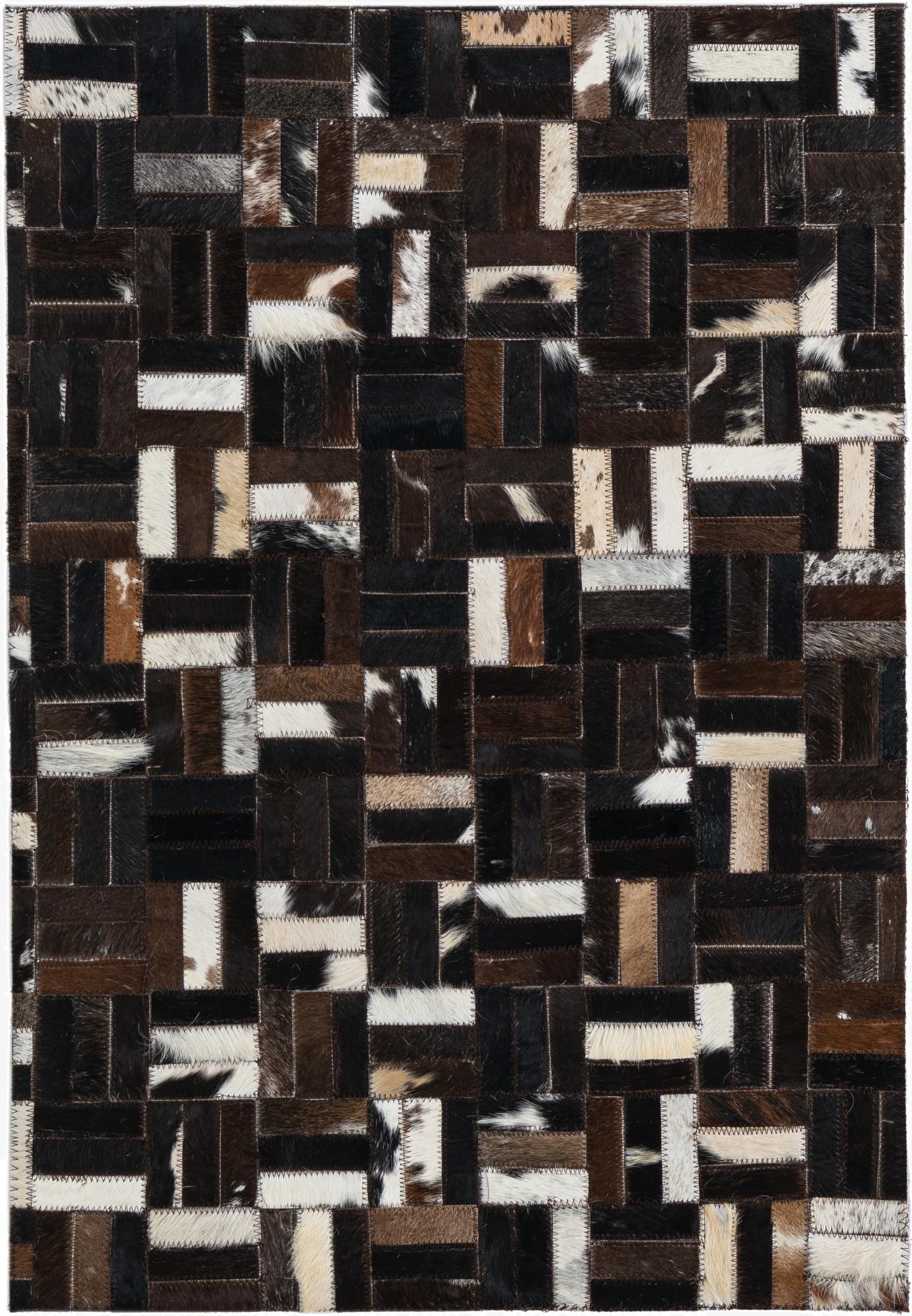 2' 1 x 3' Cowhide Leather Rug
